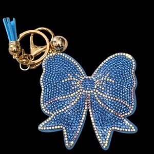 NOT FOR SALE Blue Crystal Bow Bag Charm Keychain